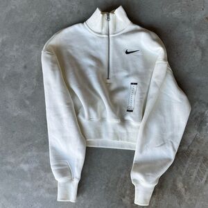 Nike White Quarter Zip Sweatshirt